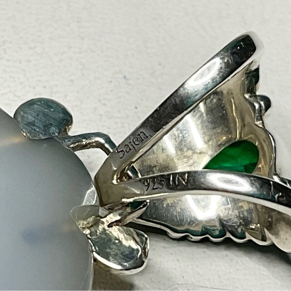 Sajen Green Druzy Necklace Sterling Silver - Picture 9 of 10